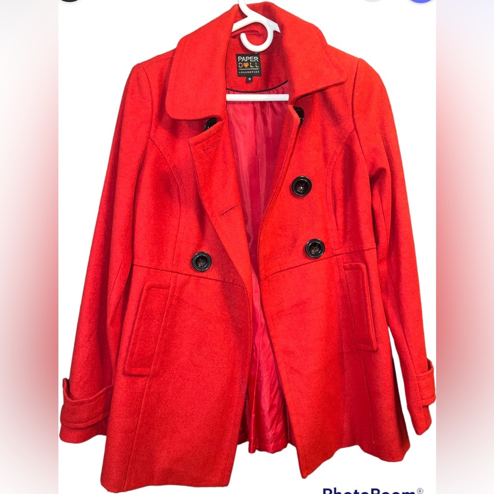 Women’s Red Pea Coat size Small